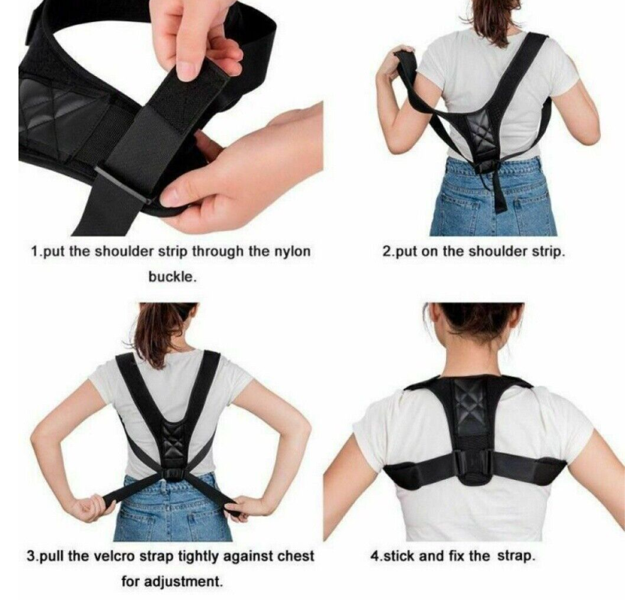 Adjustable Posture Corrector Back Shoulder Lumbar Belt Spine Support Men Women